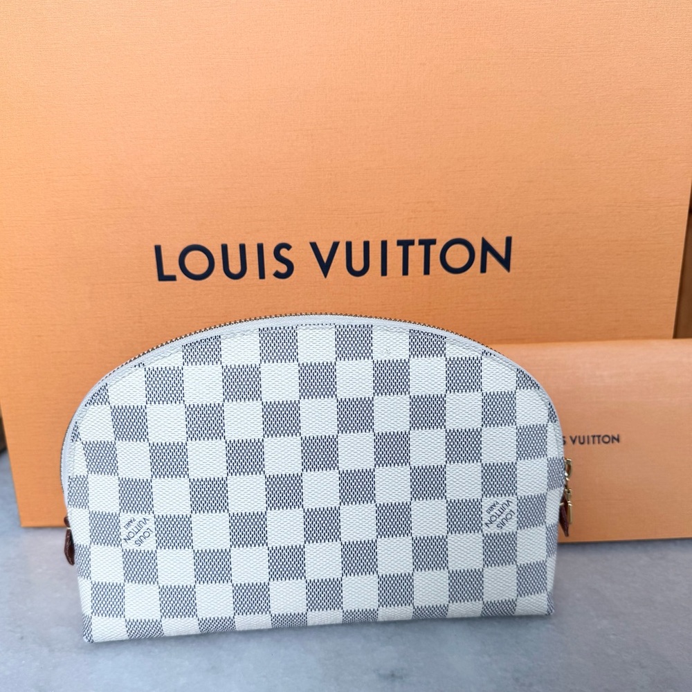 Louis Vuitton Damier Azur Cosmetic Pouch, EUC